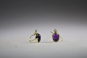 Amethist oorhangers, Gold plated - Afbeelding 3