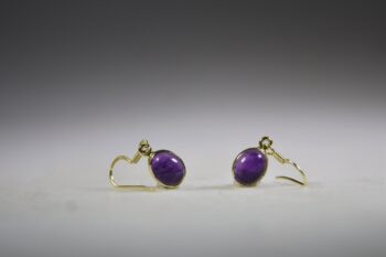 Amethist oorhangers, Gold plated - Afbeelding 2