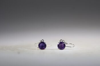 Amethist Oorhangers, facet geslepen