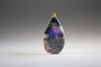 Kobalt Calciet met Azuriet Hanger (gold plated)