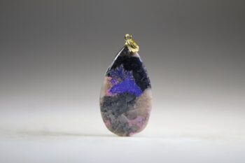 Kobalt Calciet met Azuriet Hanger (gold plated) - Afbeelding 2