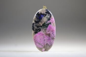 Kobalt Calciet met Azuriet Hanger (gold plated)