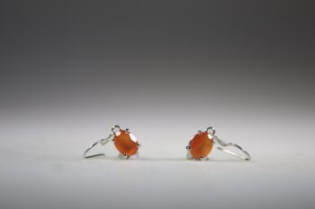 Carneool facet geslepen Oorhangers - Afbeelding 2