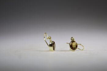 Citrien oorhangers, facet geslepen gold plated - Afbeelding 3