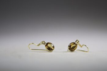 Citrien oorhangers, facet geslepen gold plated - Afbeelding 2