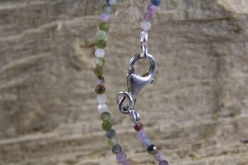 Elbaiet / veelkleurig Toermalijn ketting 2 mm - Afbeelding 3