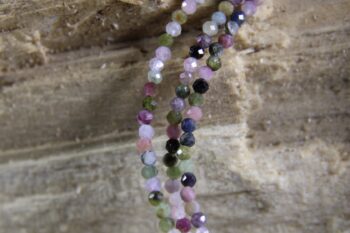 Elbaiet / veelkleurig Toermalijn ketting 2 mm - Afbeelding 2