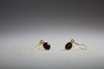 Granaat (Almandien) Oorhangers, facet geslepen Gold plated - Afbeelding 2
