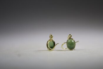 Jade Oorhangers gold plated - Afbeelding 4