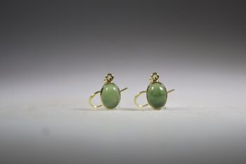 Jade Oorhangers gold plated