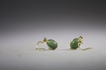 Jade Oorhangers gold plated - Afbeelding 2