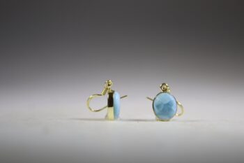 Larimar Oorhangers gold plated - Afbeelding 3