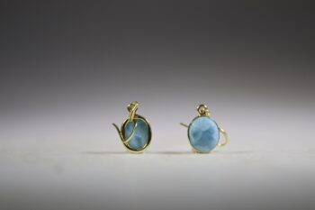 Larimar Oorhangers gold plated - Afbeelding 4