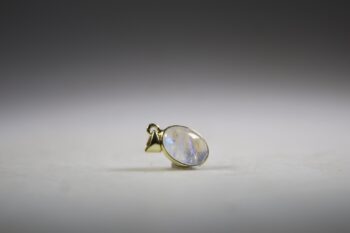 Maansteen (Blauwe of Regenboog) Hanger Gold plated - Afbeelding 2