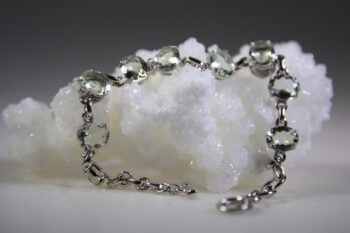 Prasiolietkwarts armband, facet geslepen