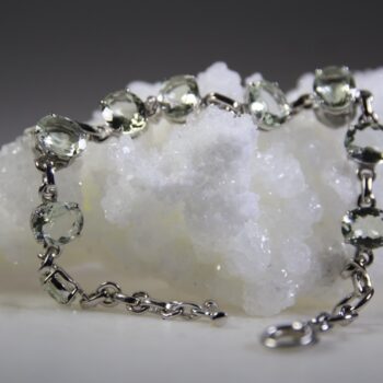 Prasiolietkwarts armband, facet geslepen