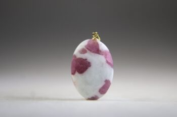 Toermalijn Roze in Albiet hanger (gold plated)