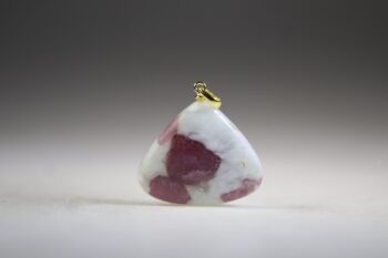 Toermalijn Roze in Albiet hanger (gold plated)