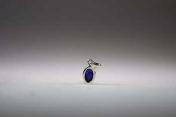 Saffier / Sapphire hanger, facet geslepen - Afbeelding 4