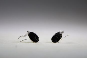 Shungit (Edel, Elite, Zilver of Noble) Oorhangers - Afbeelding 2