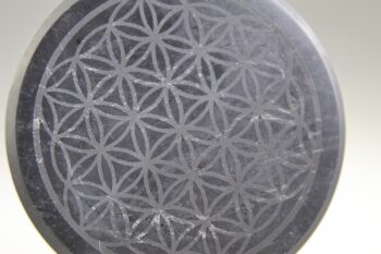 Shungit oplaadschijf gepolijst 'flower of life' - Afbeelding 2