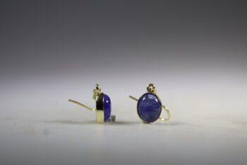 Tanzaniet oorhangers Gold plated - Afbeelding 3