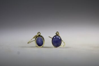 Tanzaniet oorhangers Gold plated - Afbeelding 4