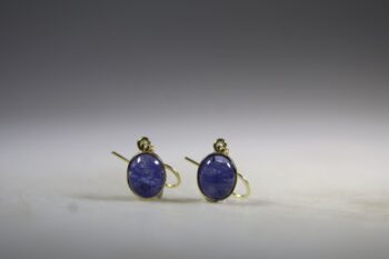 Tanzaniet oorhangers Gold plated
