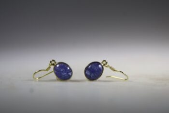 Tanzaniet oorhangers Gold plated - Afbeelding 2